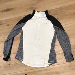 Under Armour Black and Gray Quarter-Zip Top